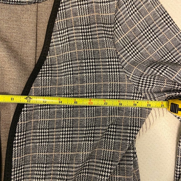 Max Studio Houndstooth Open Front Cardigan Two Front Pockets Black White Size L - Picture 10 of 12